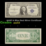 1935F $1 Blue Seal Silver Certificate Grades Select AU