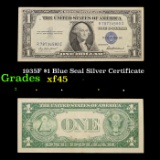 1935F $1 Blue Seal Silver Certificate Grades xf+