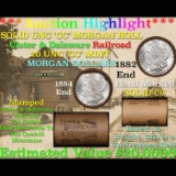 ***Auction Highlight*** Solid CC Uncirculated Morgan Dollar Shotgun Roll 1882 & 1884 ends (fc)