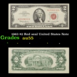 1963 $2 Red seal United States Note Grades Choice AU