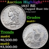 ***Auction Highlight*** 1837 RE Capped Bust Half Dollar 50c Graded Select+ Unc BY USCG (fc)