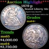 ***Auction Highlight*** 1879-p Seated Half Dollar 50c Graded ms64+ By SEGS (fc)