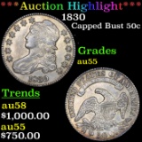 ***Auction Highlight*** 1830 Capped Bust Half Dollar 50c Graded au55 By SEGS (fc)