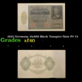 1922 Germany 10,000 Mark Vampire Note P# 72 Grades xf