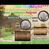 ***Auction Highlight*** Solid CC Uncirculated Morgan Dollar Shotgun Roll 1883 & CC ends 20 Unc CC Mo