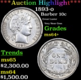 ***Auction Highlight*** 1893-o Barber Dime 10c Graded ms64+ By SEGS (fc)