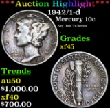 ***Auction Highlight*** 1942/1-d Mercury Dime 10c Graded xf45 By SEGS (fc)