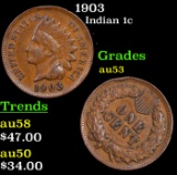 1903 Indian Cent 1c Grades Select AU