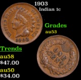 1903 Indian Cent 1c Grades Select AU