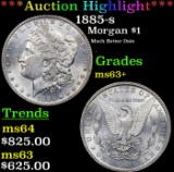 ***Auction Highlight*** 1885-s Morgan Dollar $1 Graded ms63+ By SEGS (fc)