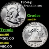 1954-p Franklin Half Dollar 50c Grades GEM+ Unc