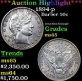 ***Auction Highlight*** 1894-p Barber Half Dollars 50c Graded ms65 By SEGS (fc)