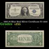 1957 $1 Blue Seal Silver Certificate Fr-1619 Grades vf++