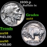 1930-p Buffalo Nickel 5c Grades Select AU