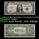 1935A $1 Blue Seal Silver Certificate Fr-1608 Grades xf+