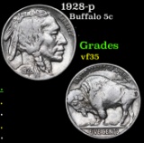 1928-p Buffalo Nickel 5c Grades vf++