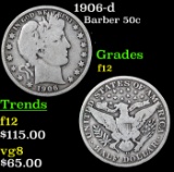 1906-d Barber Half Dollars 50c Grades f, fine