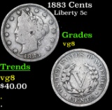 1883 Cents Liberty Nickel 5c Grades vg, very good