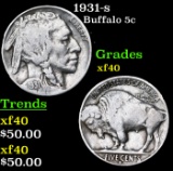 1931-s Buffalo Nickel 5c Grades xf