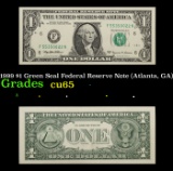 1999 $1 Green Seal Federal Reserve Note (Atlanta, GA) Grades Gem CU