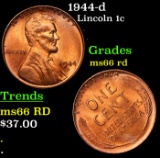 1944-d Lincoln Cent 1c Grades GEM+ Unc RD