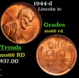 1944-d Lincoln Cent 1c Grades GEM+ Unc RD