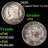 1835 Capped Bust Half Dime 1/2 10c Grades vf++