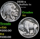 1926-s Buffalo Nickel 5c Grades f+