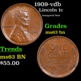 1909-p VDB Lincoln Cent 1c Grades Select Unc BN