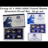 Group of 2 2005-2006 United States Quarters Proof Set - 10 pc set - Low Mintage