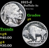 1915-d Buffalo Nickel 5c Grades g+