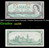 1967 Centennial Issue Canada 1 Dollar Banknote P# 84a Grades Choice AU/BU Slider