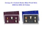 Group of 2 United States Mint Proof Sets 1983-1984 10 coins