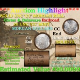 ***Auction Highlight*** Solid CC Uncirculated Morgan Dollar Shotgun Roll CC & CC ends 20 Unc CC Morg