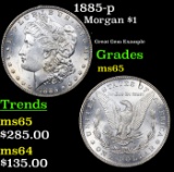 1885-p Morgan Dollar $1 Grades GEM Unc