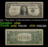 1957 **Star Note** $1 Blue Seal Silver Certificate Fr-1619* Grades xf