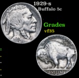 1929-s Buffalo Nickel 5c Grades vf++