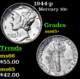 1944-p Mercury Dime 10c Grades GEM+ Unc