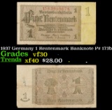 1937 Germany 1 Rentenmark Banknote P# 173b Grades vf++