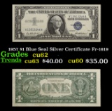 1957 $1 Blue Seal Silver Certificate Fr-1619 Grades Select CU