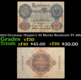 1914 Germany (Empire) 20 Marks Banknote P# 46b Grades vf++