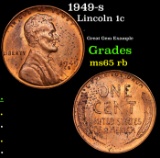 1949-s Lincoln Cent 1c Grades GEM Unc RB