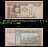 2016 Mongolia 50 Tugrik Banknote P# 64d Grades Gem+ CU