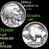 1921-s Buffalo Nickel 5c Grades vg, very good