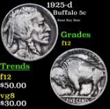 1925-d Buffalo Nickel 5c Grades f, fine