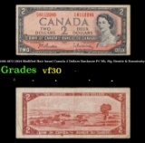 1961-1972 (1954 Modified Hair Issue) Canada 2 Dollars Banknote P# 76b, Sig. Beattie & Rasminsky Grad