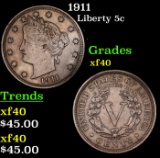 1911 Liberty Nickel 5c Grades xf