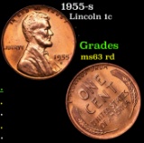 1955-s Lincoln Cent 1c Grades Select Unc RD