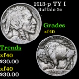 1913-p TY I Buffalo Nickel 5c Grades xf.
