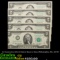 5x Consecutive 1976 $2 Federal Reserve Notes (Philadelphia, PA), All CU! Grades CU